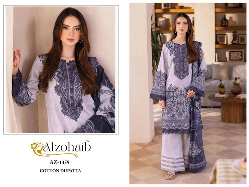 Alzohaib Az 1458 To 1461 Chiffon Dupatta Cotton Pakistani Salwar Kameez