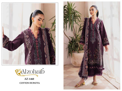 Alzohaib Az 1458 To 1461 Chiffon Dupatta Cotton Pakistani Salwar Kameez