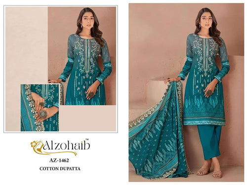 Alzohaib Az 1462 To 1463 Chiffon Dupatta Cotton Pakistani Salwar Kameez
