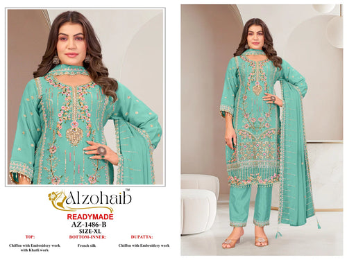 Alzohaib Az 1486 A To D Readymade Chiffon Pakistani Salwar Kameez