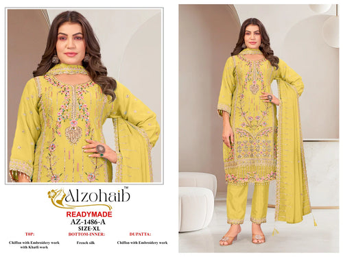 Alzohaib Az 1486 A To D Readymade Chiffon Pakistani Salwar Kameez