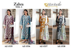 Alzohaib Az 1535 To 1538 Chiffon Dupatta Cotton Embroidered Salwar Kameez