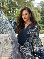 Alzohaib Aziza 1543 To 1546 Chiffon Dupatta Cotton Patch Work Salwar Kameez