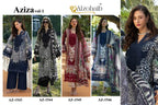 Alzohaib Aziza 1543 To 1546 Chiffon Dupatta Cotton Patch Work Salwar Kameez