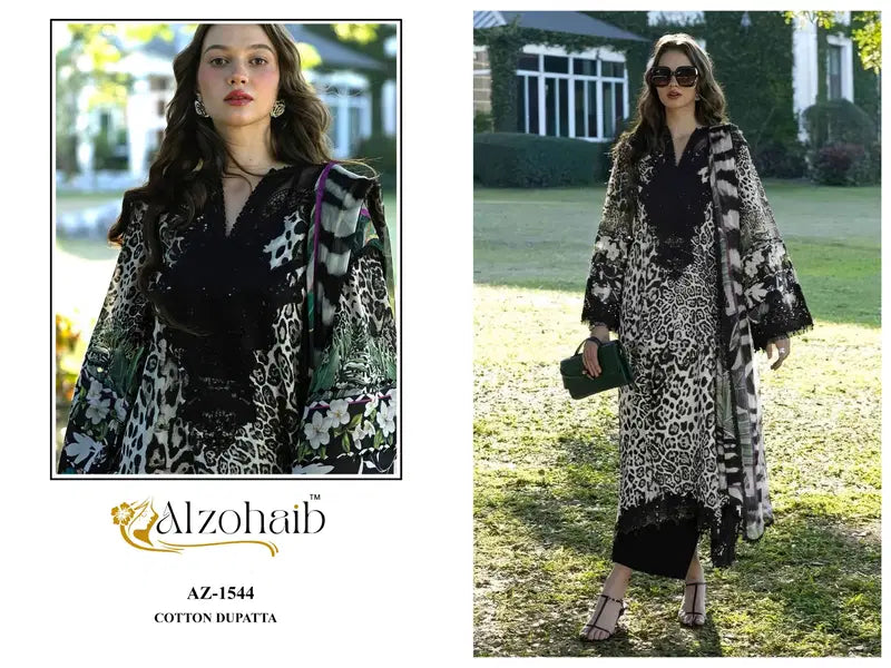Alzohaib Aziza 1543 To 1546 Cotton Dupatta Cotton Patch Work Salwar Kameez