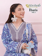 Alzohaib Ibaris Vol 1 Chiffon Dupatta Cotton Pakistani Salwar Kameez