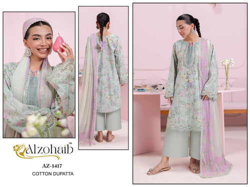Alzohaib Ibaris Vol 1 Chiffon Dupatta Cotton Pakistani Salwar Kameez