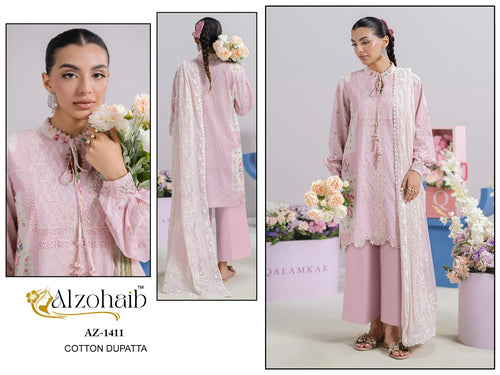 Alzohaib Ibaris Vol 1 Chiffon Dupatta Cotton Pakistani Salwar Kameez