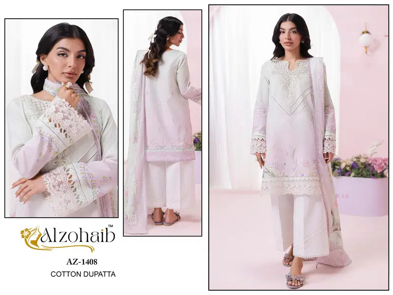 Alzohaib Itrh Vol 1 Chiffon Dupatta Cotton Pakistani Salwar Kameez