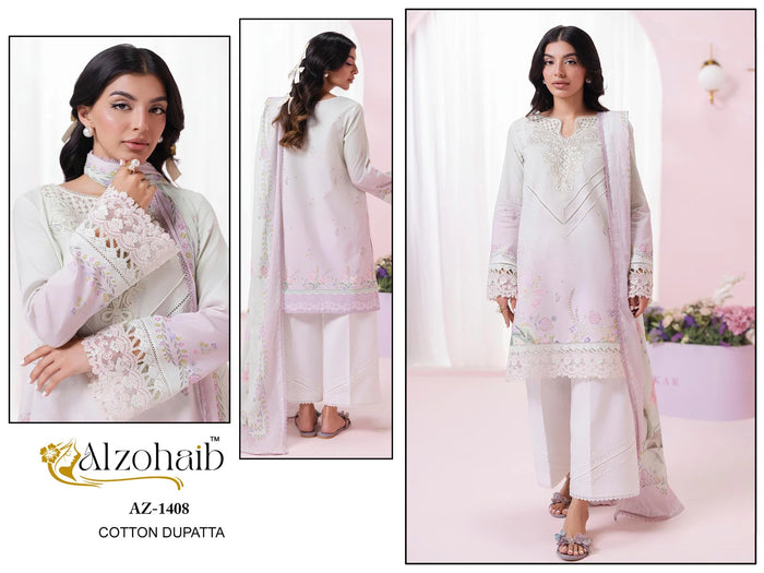 Alzohaib Itrh Vol 1 Chiffon Dupatta Cotton Pakistani Salwar Kameez