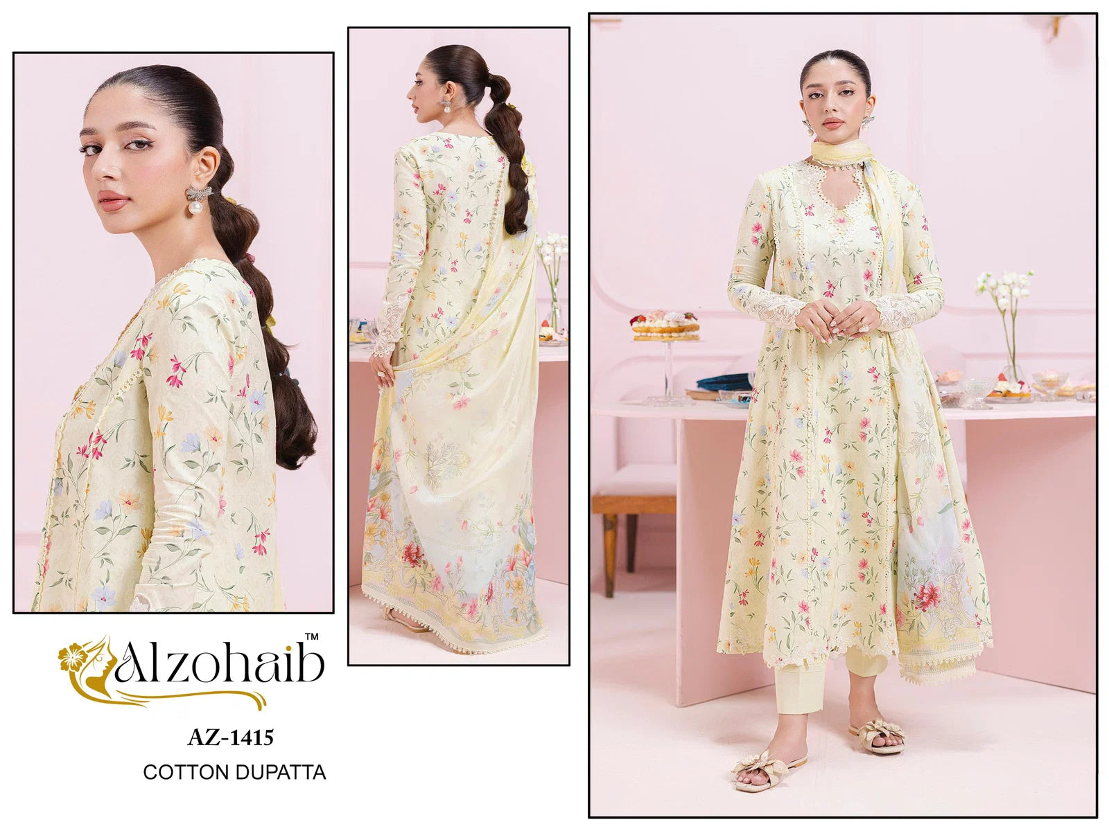 Alzohaib Itrh Vol 2 Chiffon Dupatta Cotton Pakistani Salwar Kameez