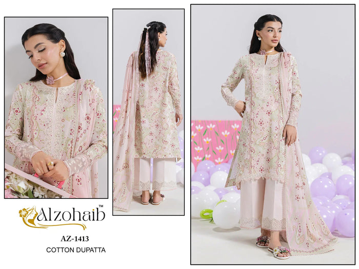 Alzohaib Itrh Vol 2 Chiffon Dupatta Cotton Pakistani Salwar Kameez