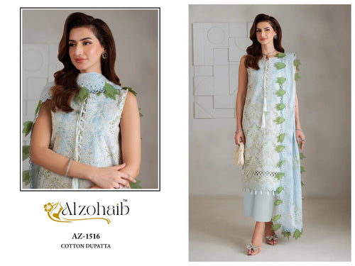 Alzohaib Nazakat Vol 1 Cotton Dupatta Cotton Patche Worked Salwar Kameez
