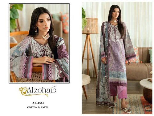 Alzohaib Rahma Vol 1 Cotton Dupatta Cotton Patch Work Pakistani Suit Collection