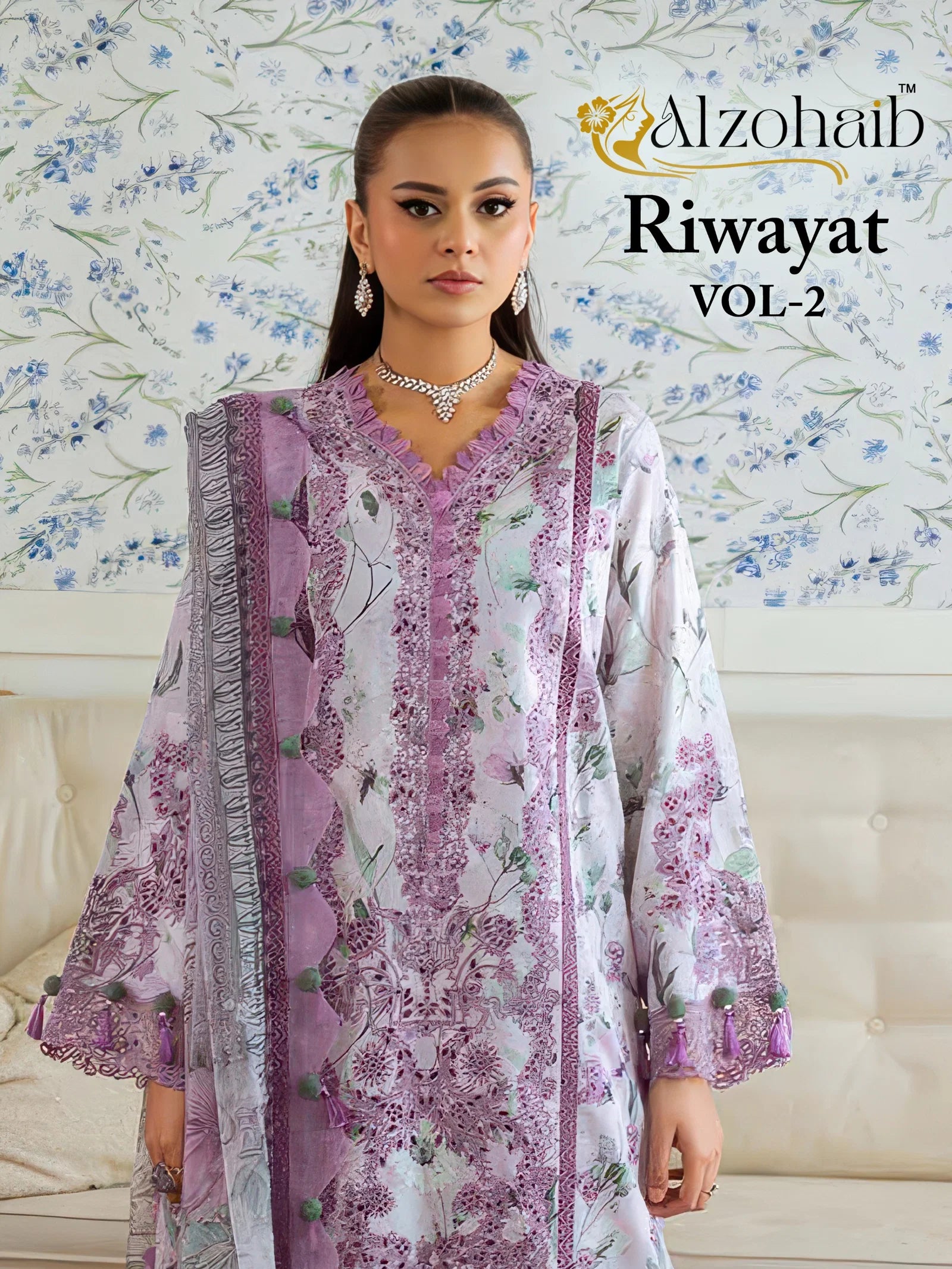 Alzohaib Riwayat Vol 2 Cotton Dupatta Cotton Pakistani Salwar Kameez
