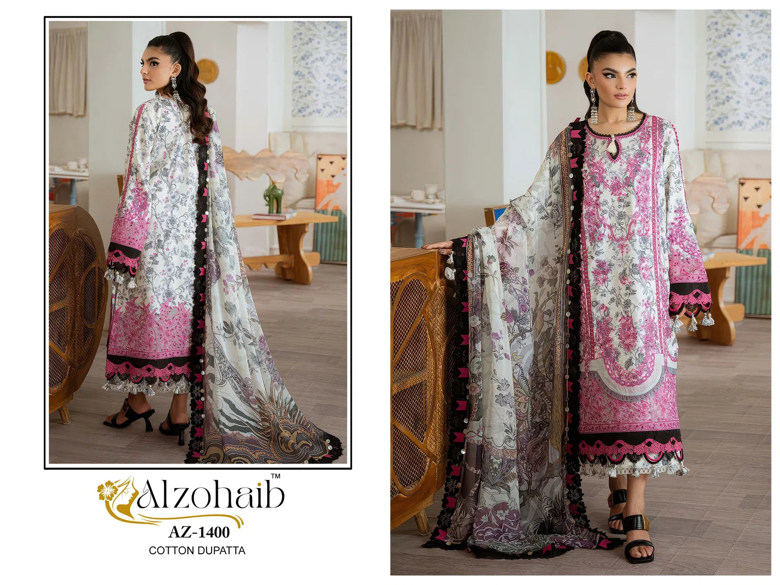 Alzohaib Riwayat Vol 2 Cotton Dupatta Cotton Pakistani Salwar Kameez