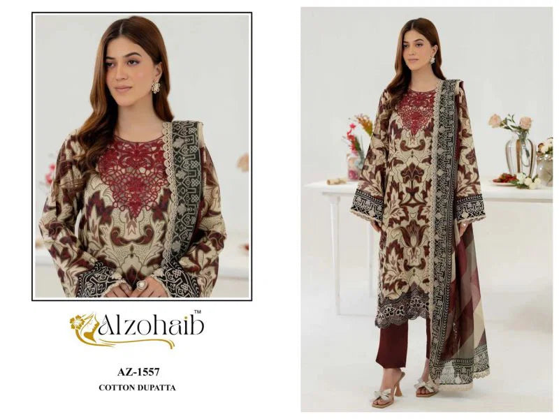 Alzohaib Zoya Vol 2 Cotton Dupatta Cotton Patch Work Pakistani Salwar kameez Collection