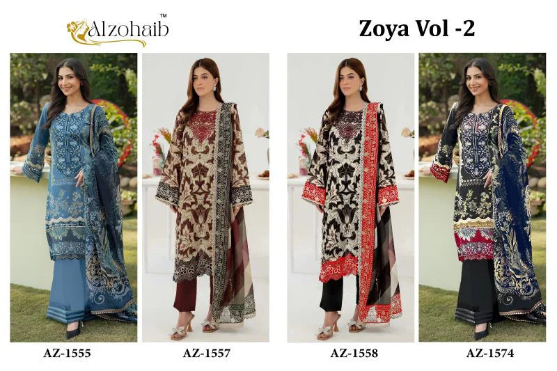 Alzohaib Zoya Vol 2 Cotton Dupatta Cotton Patch Work Pakistani Salwar kameez Collection