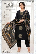 Anishka Vol 1 Dhabu Cotton Embroidered Kurti Pant With Dupatta