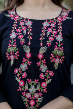 Aramaya 01 Chinon Embroidery Kurti Pant And Dupatta