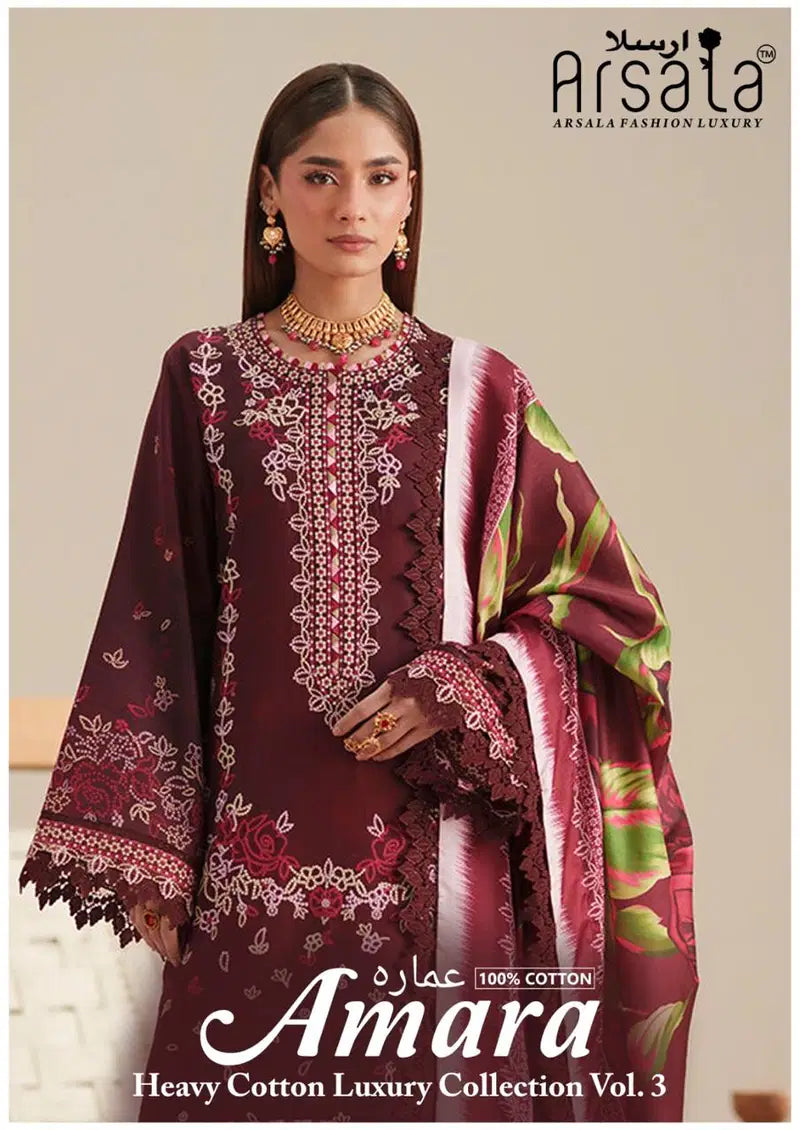 Arsala Amara Vol 3 Lawn Cotton Pakistani Karachi Dress Material Collection