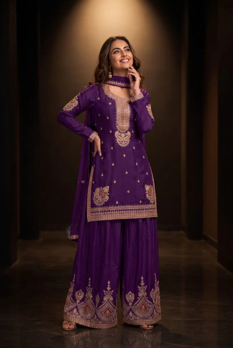 Aurraa Haseen Chinon Embroidered Salwar Kameez