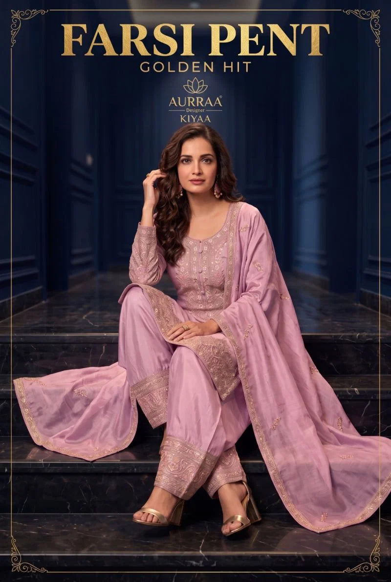 Aurraa Kiyaa Simar Silk With Daman Work Farshi Salwar Kameez