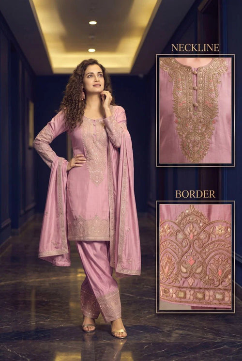 Aurraa Kiyaa Simar Silk With Daman Work Farshi Salwar Kameez