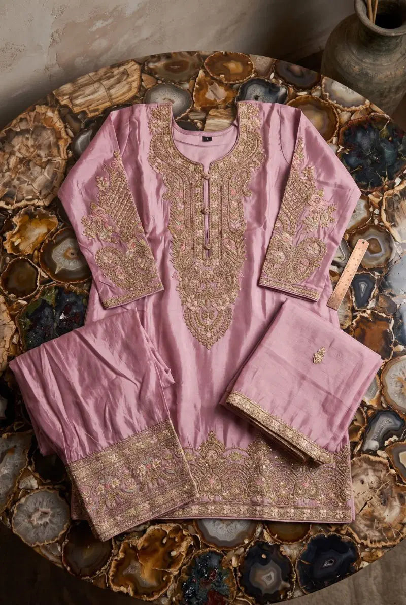 Aurraa Kiyaa Simar Silk With Daman Work Farshi Salwar Kameez