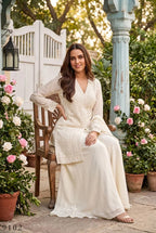 Aurraa Servani Chinon Beads Work Kurti With Sharara Dupatta Collection