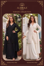 Aurraa Servani Chinon Beads Work Kurti With Sharara Dupatta Collection