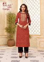 Balaji Ganga Vol 1 Cotton Printed Straight Kurtis Collection
