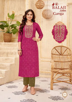 Balaji Ganga Vol 1 Cotton Printed Straight Kurtis Collection
