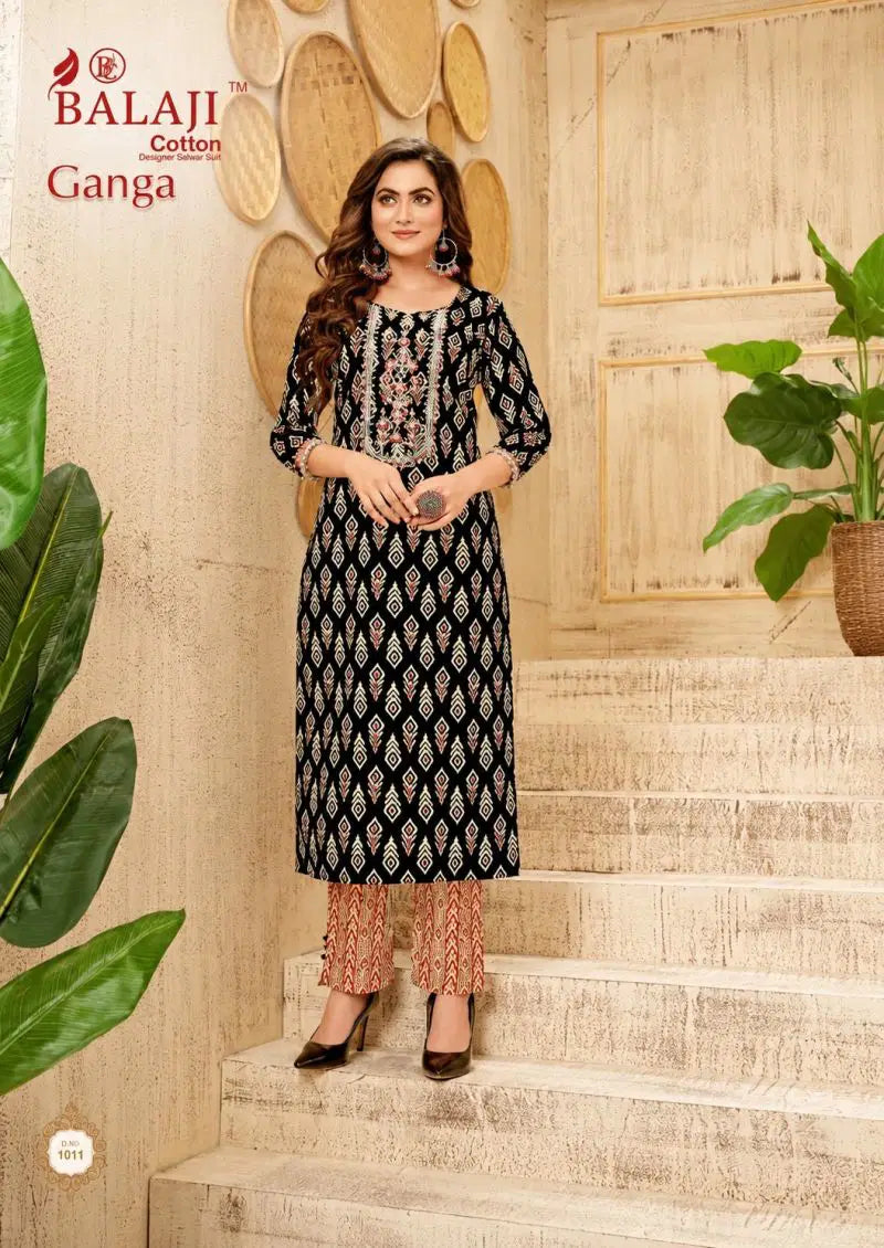Balaji Ganga Vol 1 Cotton Printed Straight Kurtis Collection