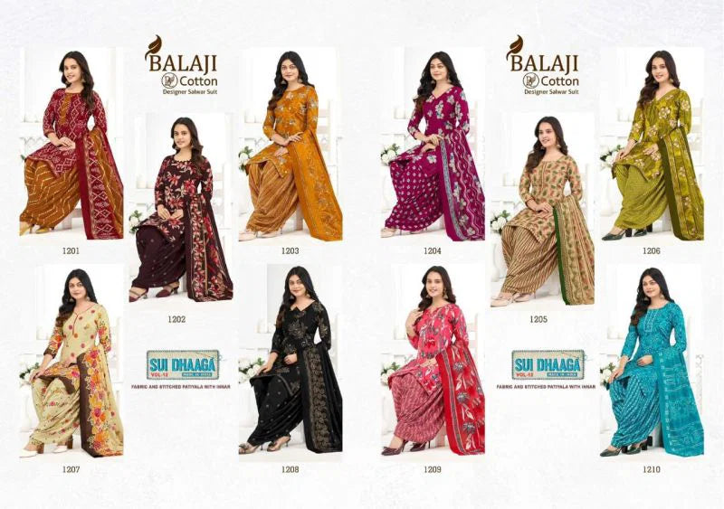 Balaji Sui Dhaga Vol 12 Readymade Cotton Patiyala Dress