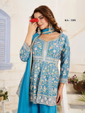 Bansira Ka 1201 Shimmer Tissue Embroidered Kurti With Bottom Dupatta