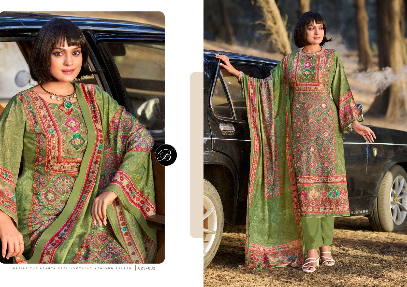Belliza Apsara Viscose Muslin With Handwork Dress Material