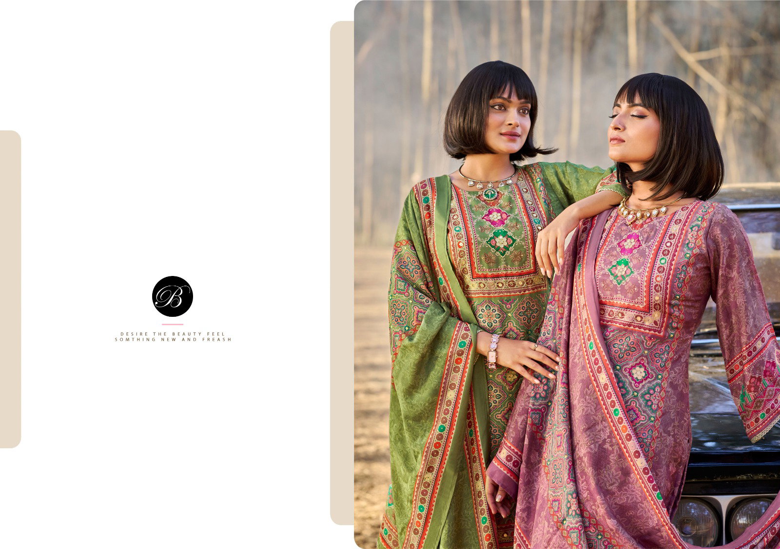 Belliza Apsara Viscose Muslin With Handwork Dress Material