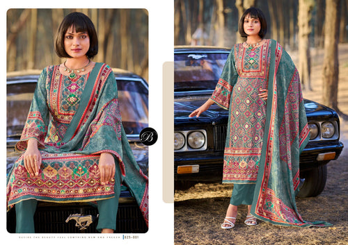 Belliza Apsara Viscose Muslin With Handwork Dress Material