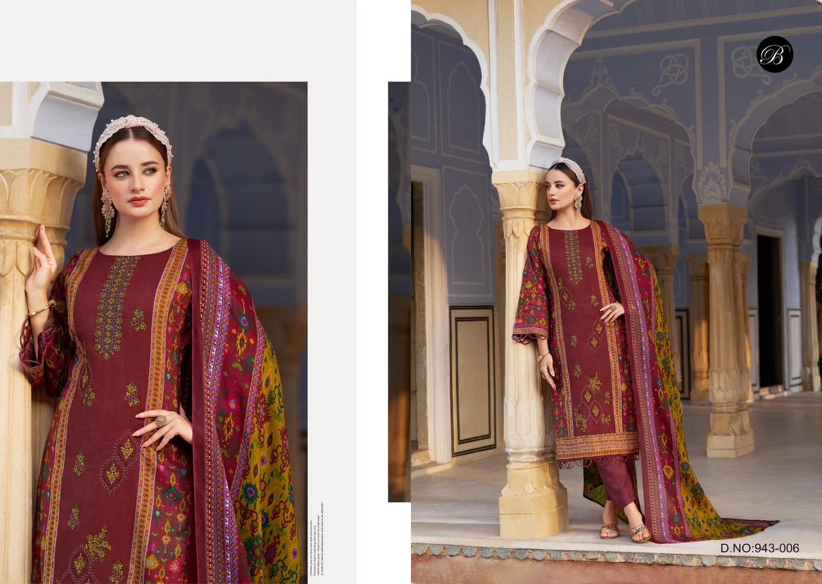 Belliza Bin Saeed Vol 11 Cotton Digital Print With Embroidery Dress Material