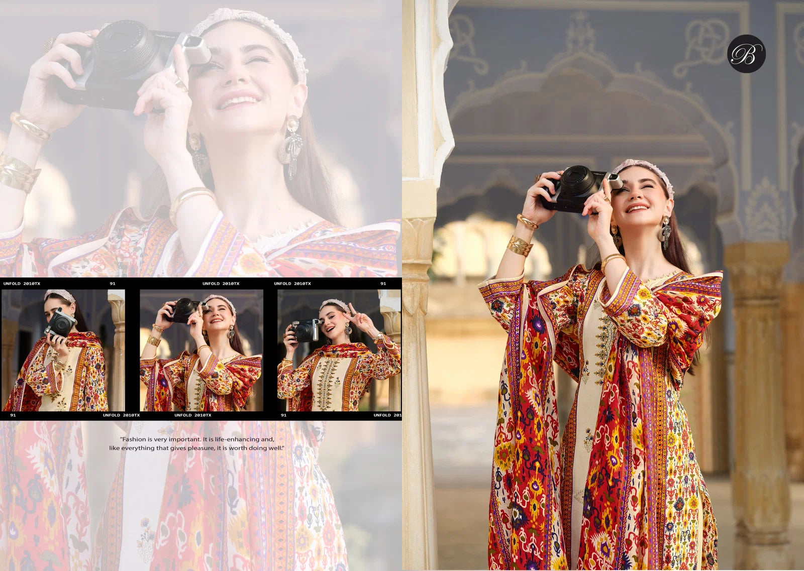 Belliza Bin Saeed Vol 11 Cotton Digital Print With Embroidery Dress Material