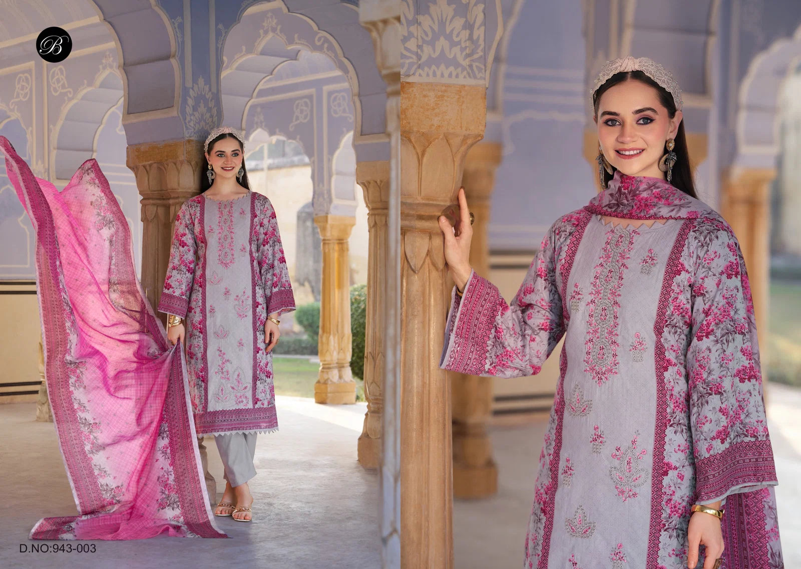 Belliza Bin Saeed Vol 11 Cotton Digital Print With Embroidery Dress Material