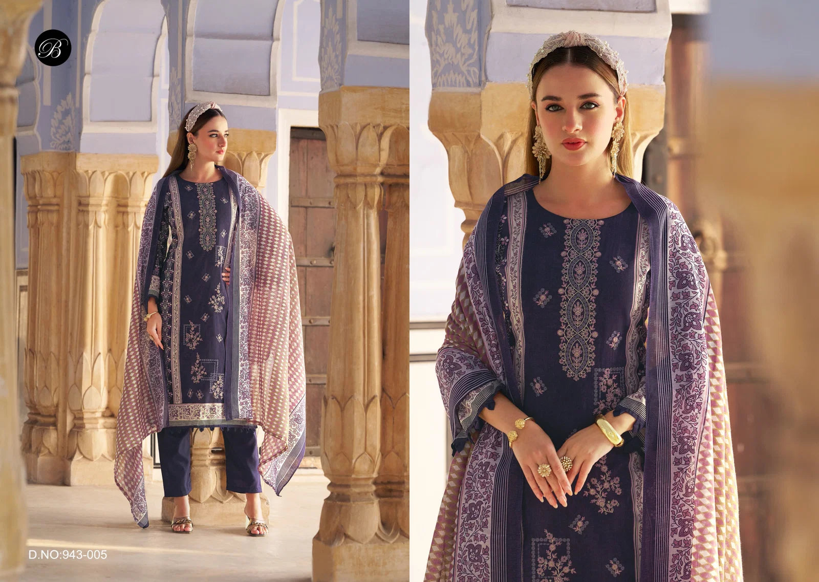 Belliza Bin Saeed Vol 11 Cotton Digital Print With Embroidery Dress Material