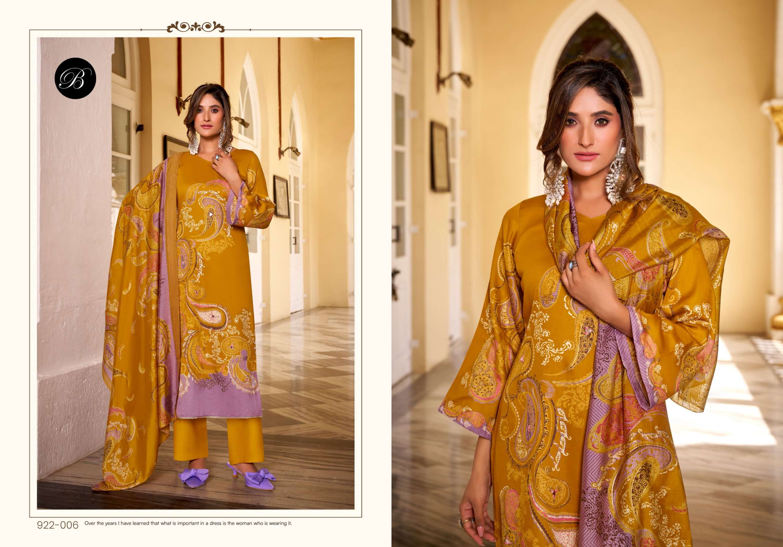 BELLIZA DESIGNER STUDIO NATASHA JAM COTTON PRINT WITH FANCY WORK SUIT