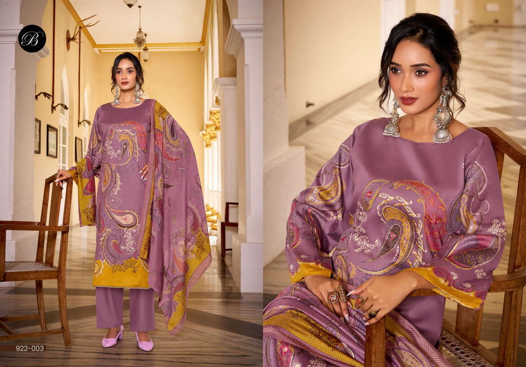 BELLIZA DESIGNER STUDIO NATASHA JAM COTTON PRINT WITH FANCY WORK SUIT