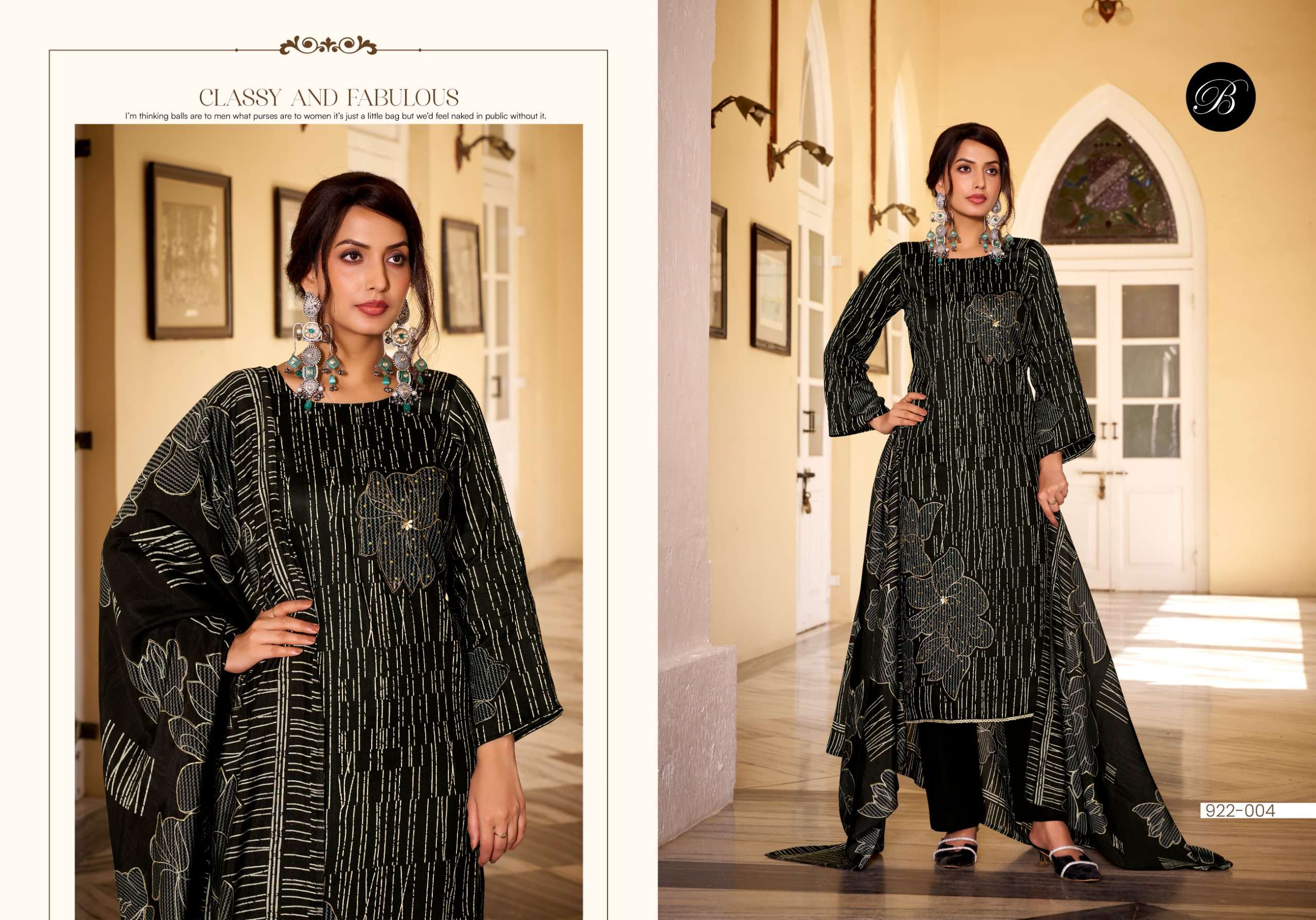 BELLIZA DESIGNER STUDIO NATASHA JAM COTTON PRINT WITH FANCY WORK SUIT