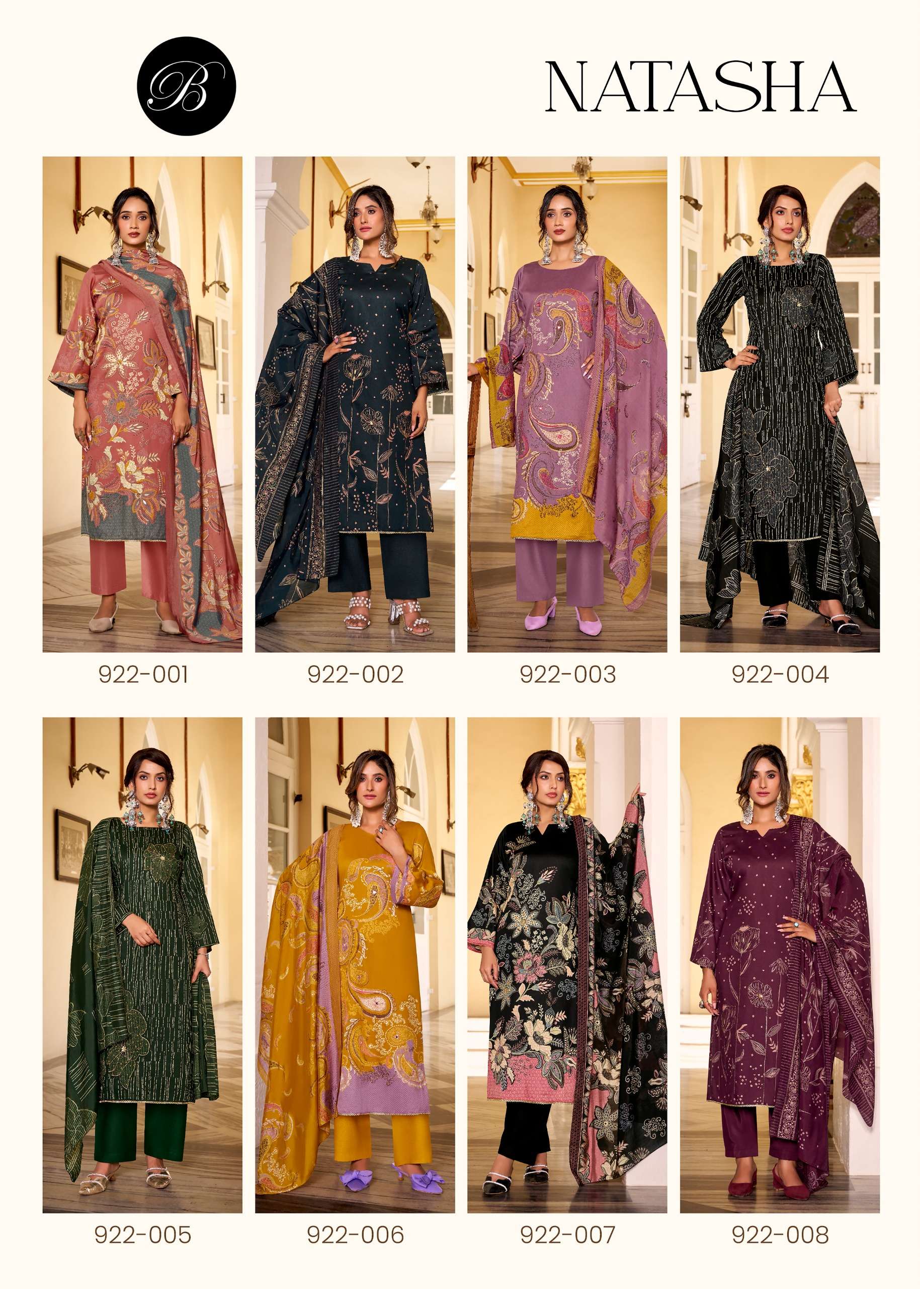 BELLIZA DESIGNER STUDIO NATASHA JAM COTTON PRINT WITH FANCY WORK SUIT