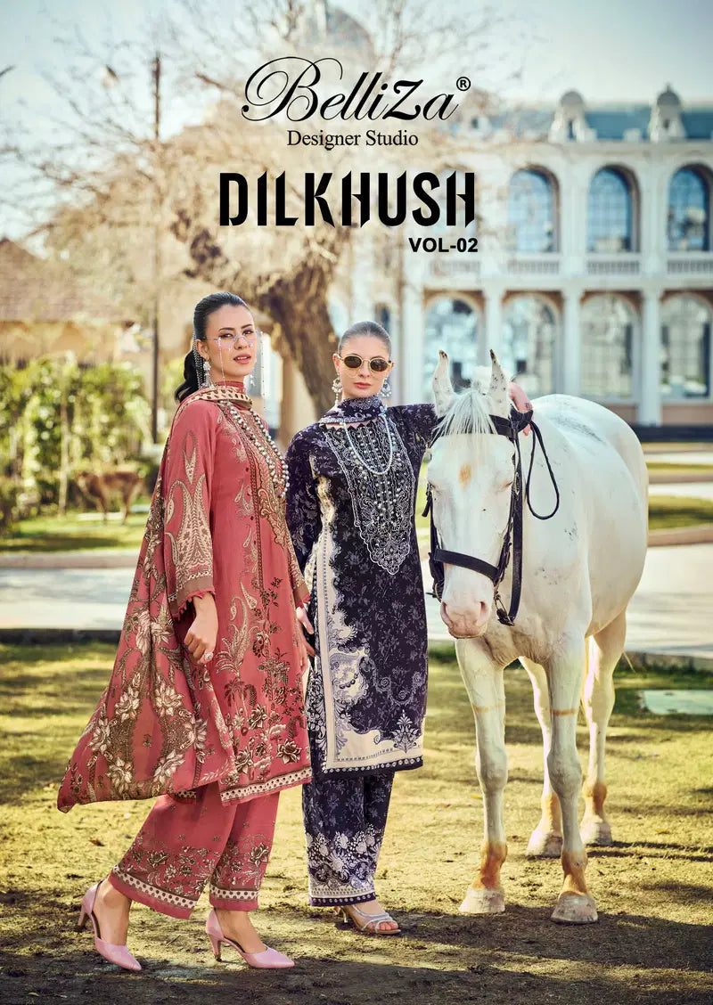 Belliza Dilkhush Vol 2 Viscose Rayon Digital Printed Dress Material Collection