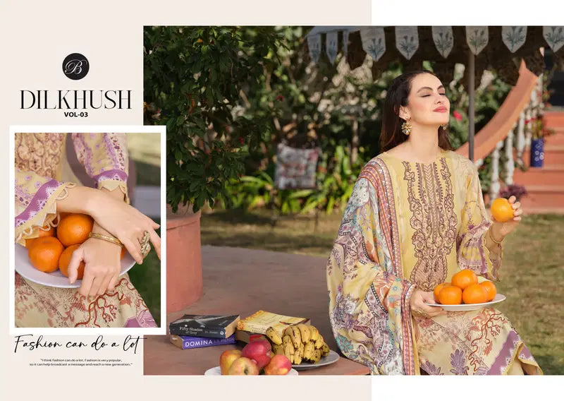 Belliza Dilkhush Vol 3 Viscose Rayon Digital Printed Dress Material