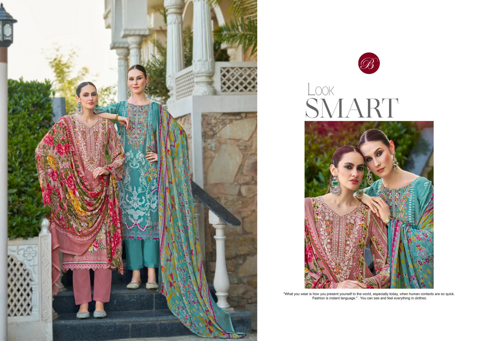 Belliza Gazal 961 Crepe With Self Embroidery Worked Dress Material Collection